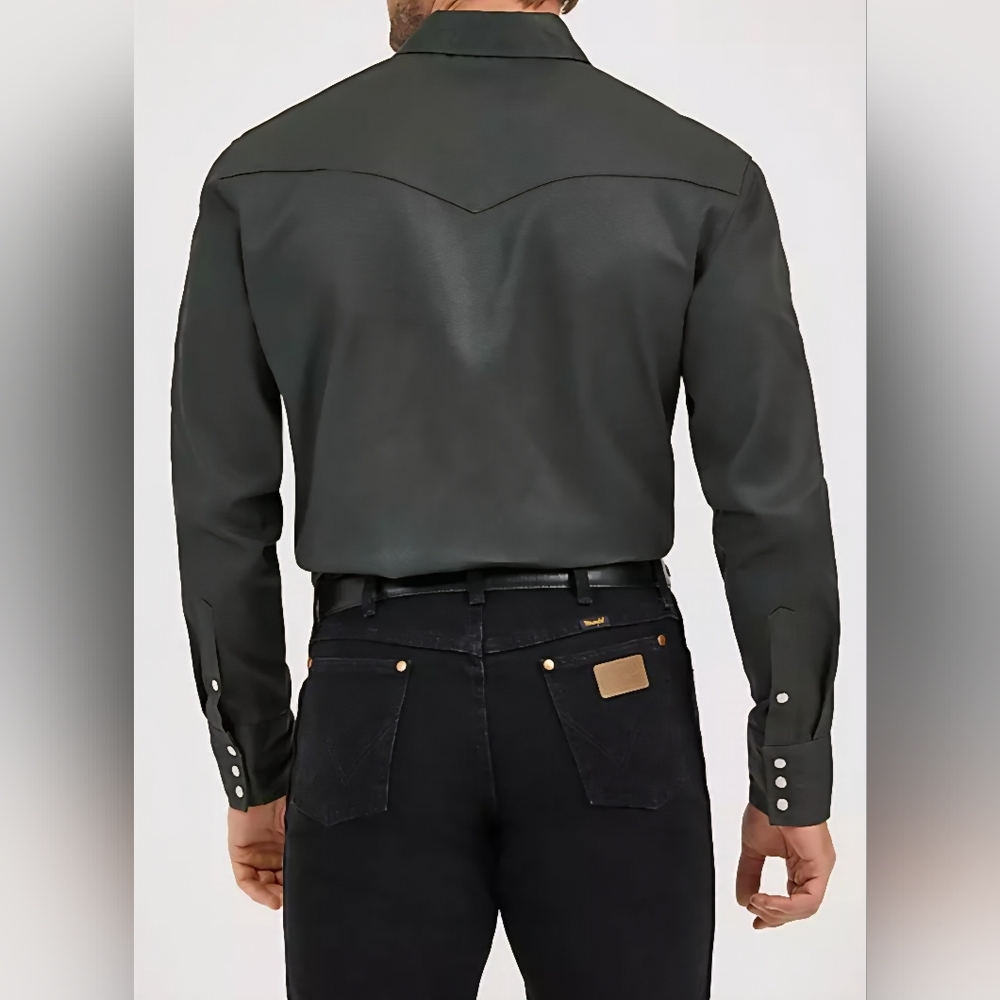 Wrangler XXL Cowboy Cut Firm FinishTwill Western Snap Work Shirt 2XL - Picture 4 of 10